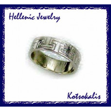 Ring Hellenic Greca band Silver