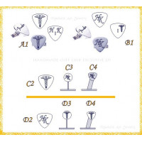  Cufflinks & buttons with letter & symbol 