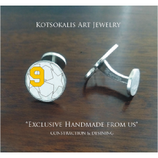 Cufflinks (design) Soccer ball champion  with Number II 
